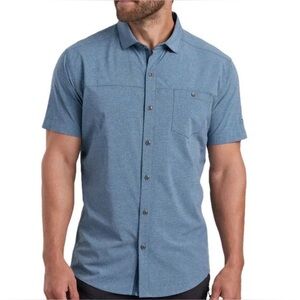 KÜHL Optimizr Short Sleeve Shirt in Blue. Size Medium.
